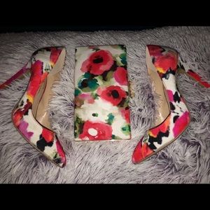 Jessica Simpson high heels w/ matching clutch